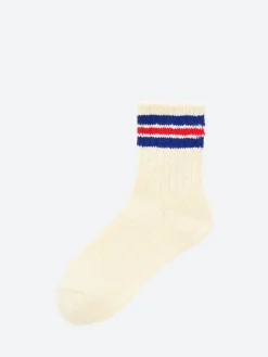 A Hope Hemp - HSK-100 Varsity Stripe Socks in Natural and Navy