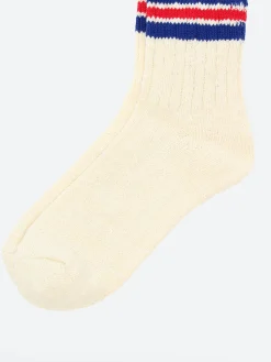 A Hope Hemp - HSK-100 Varsity Stripe Socks in Natural and Navy