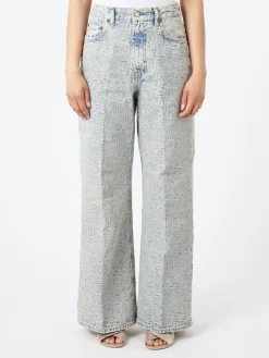 Acne Studios - 2022 Monogram Relaxed Fit Jeans in Blue/Beige