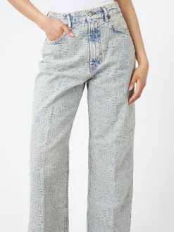 Acne Studios - 2022 Monogram Relaxed Fit Jeans in Blue/Beige