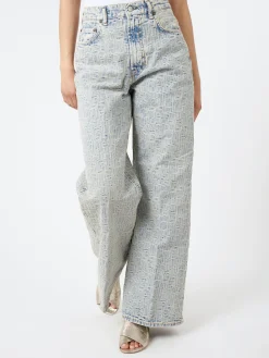 Acne Studios - 2022 Monogram Relaxed Fit Jeans in Blue/Beige