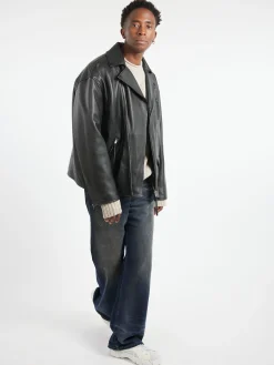 Acne Studios - Biker Leather Jacket in Black