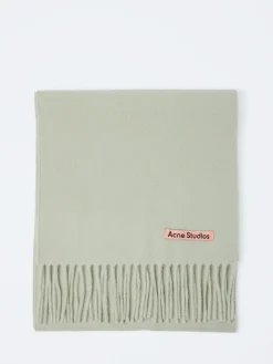 Acne Studios - Canada Fringe Wool Scarf - Skinny in Light Green
