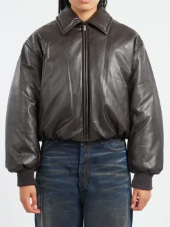 Acne Studios - Coated Bomber Jacket in Dark Brown