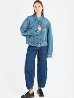 Acne Studios - Collared Button-Up Denim Jacket in Mid Blue