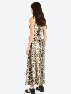 Acne Studios - Dayla Python Satin Dress in Multi Brown