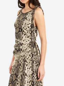 Acne Studios - Dayla Python Satin Dress in Multi Brown