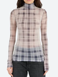 Acne Studios - Denise Faded Check Seamless Top in Black and White