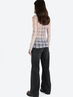 Acne Studios - Denise Faded Check Seamless Top in Black and White
