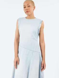 Acne Studios - Difel Denim Icelynn Sleeveless Dress in Light Blue