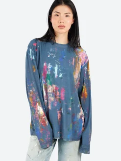 Acne Studios - Edden U Paint T-Shirt in Blue and Multi