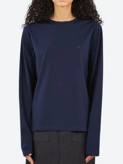 Acne Studios - Eigne U Face L/S T-Shirt in Navy Blue