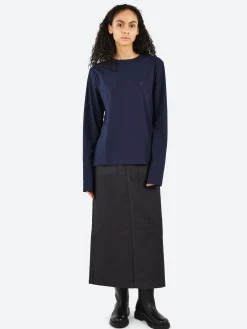 Acne Studios - Eigne U Face L/S T-Shirt in Navy Blue
