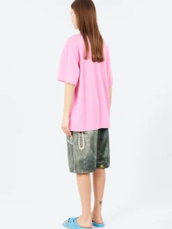 Acne Studios - Exford U Pique Tourist Logo T-Shirt in Bubble Pink