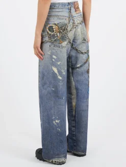 Acne Studios - 1981F Baggy Fit Jeans in Mid Blue