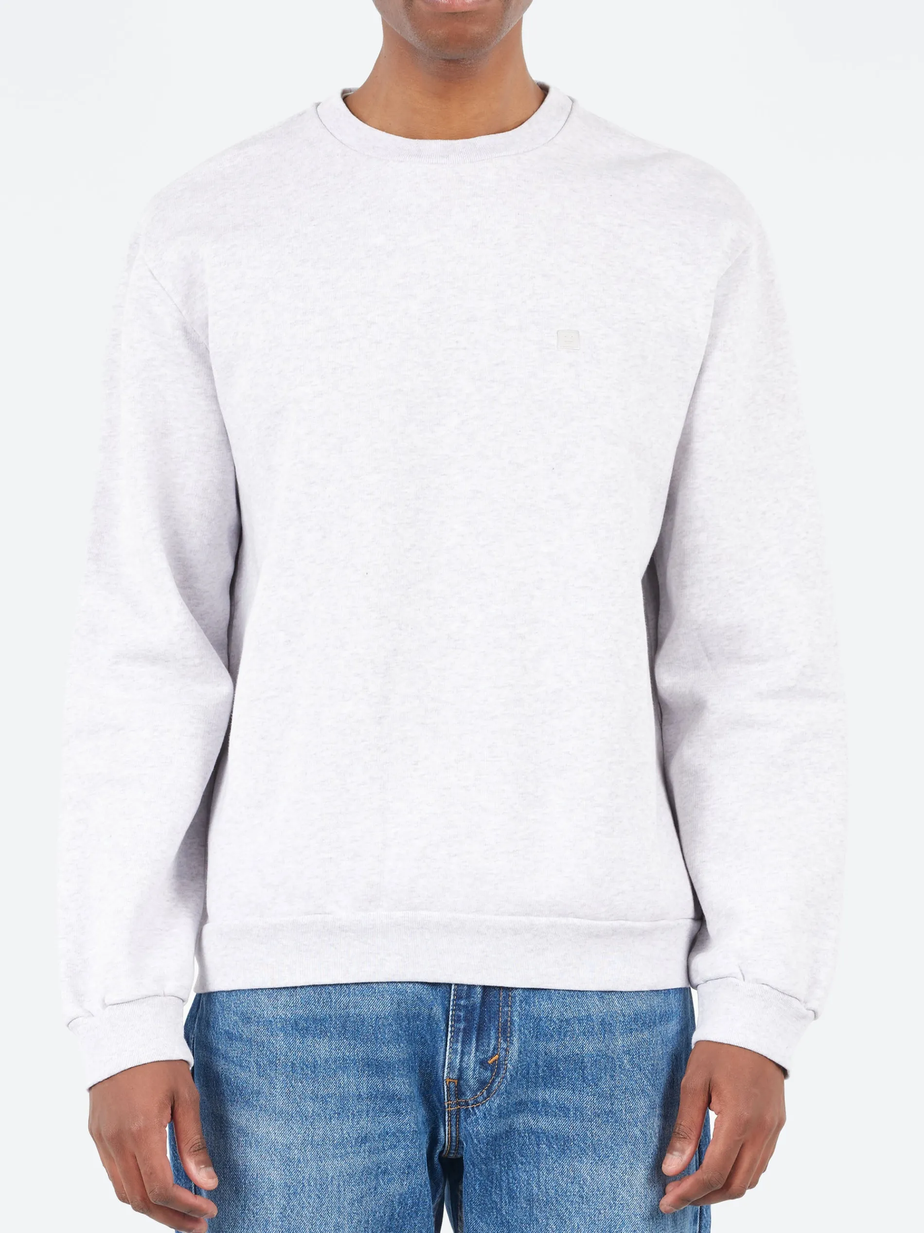 Acne Studios - Faihra U Face Crew Neck Sweatshirt in Pale Grey