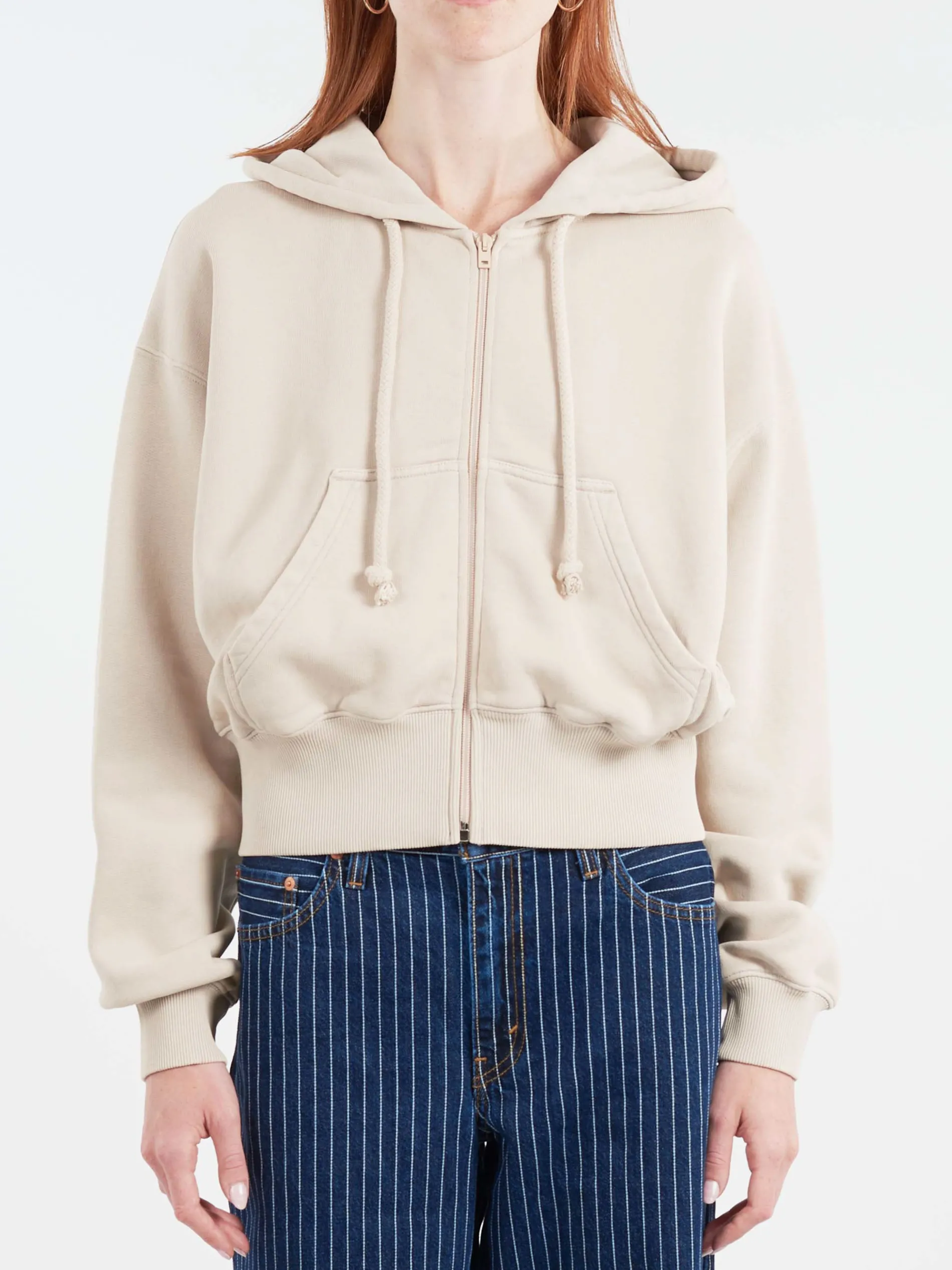 Acne Studios - Felly H Gothic Logo Zip Up in Faded Grey