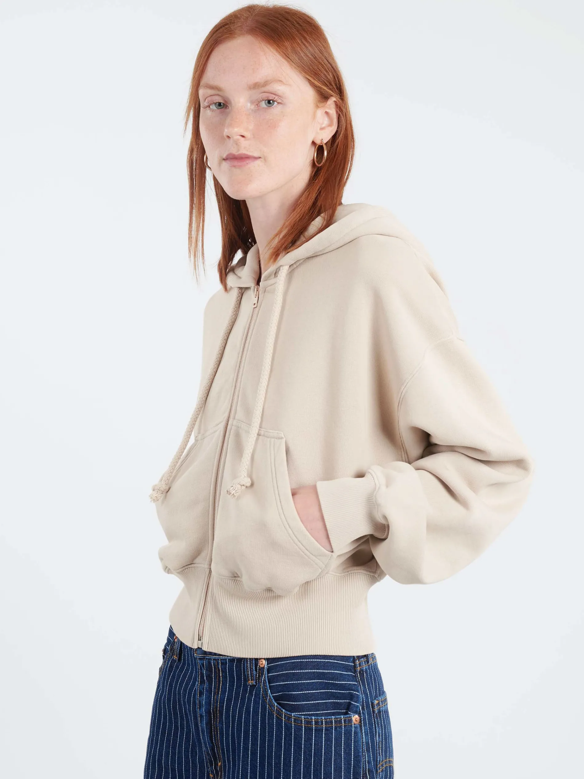 Acne Studios - Felly H Gothic Logo Zip Up in Faded Grey