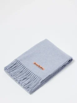 Acne Studios - Fringe Wool Scarf - Narrow in Powder Blue