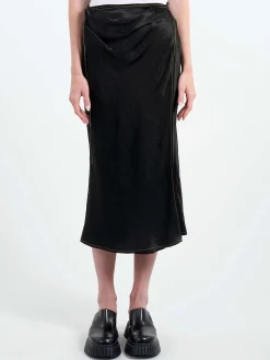 Acne Studios - Iala Text Satin Skirt in Black