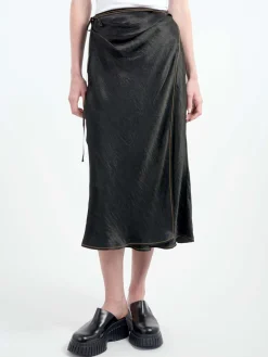 Acne Studios - Iala Text Satin Skirt in Black