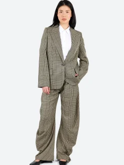 Acne Studios - Jukera Steward Plaid Summer Single-Breasted Jacket in Multi Brown