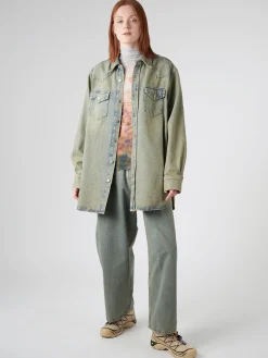 Acne Studios - Karty Relaxed Fit Denim Shirt in Blue/Beige