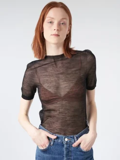 Acne Studios - Kemon Sheer Knit T-Shirt in Black