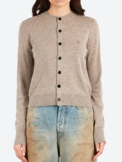 Acne Studios - Keny Yak Cardigan in Greige Melange