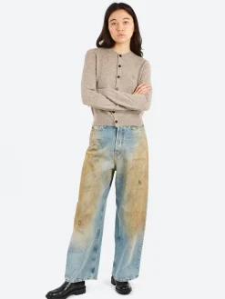 Acne Studios - Keny Yak Cardigan in Greige Melange