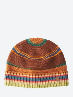 Acne Studios - Kenzil Stripe Knit Beanie in Cinnamon Brown and Multi