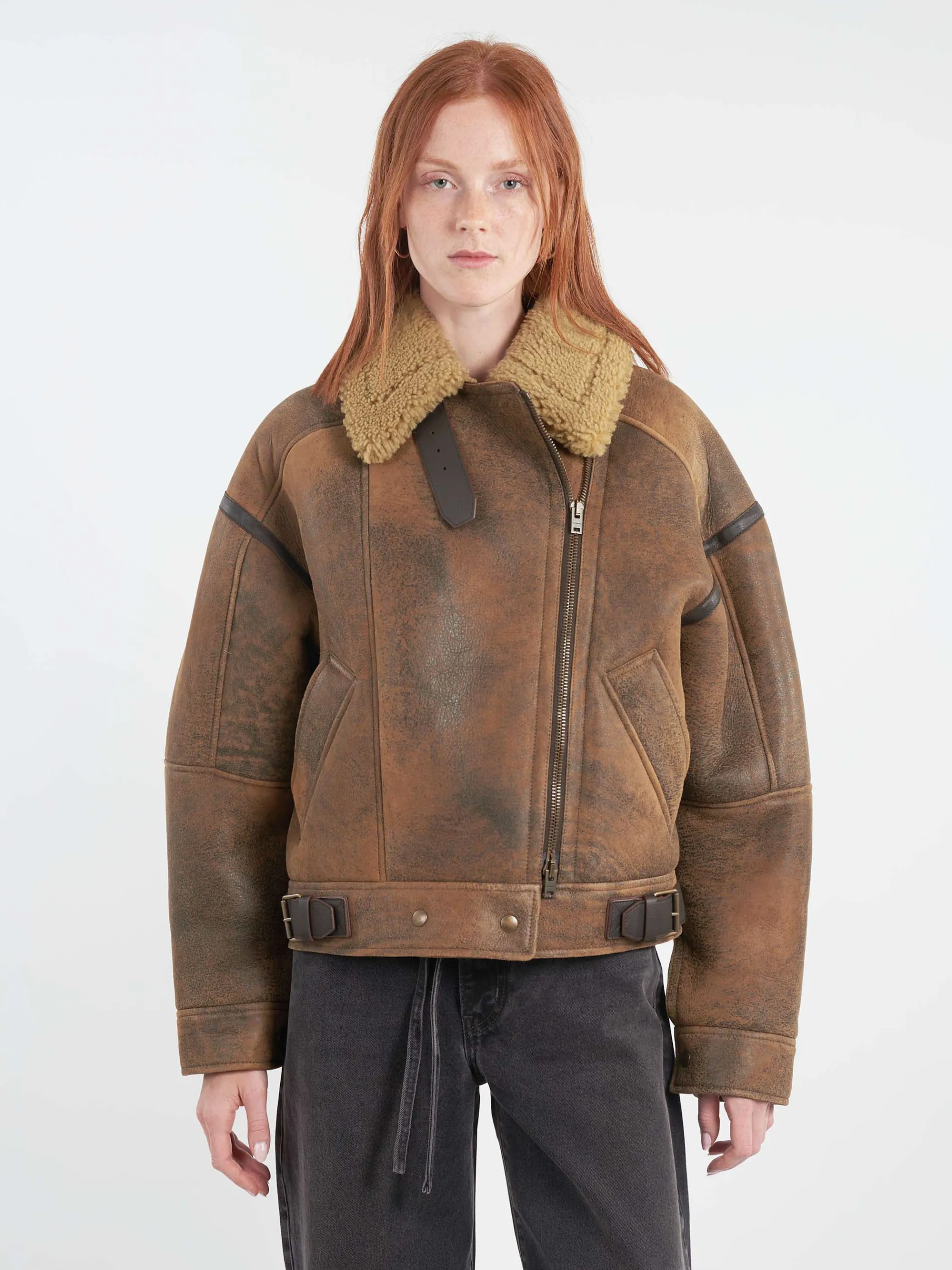Acne Studios - Lakota Biker Jacket in Brown