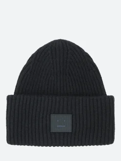 Acne Studios - Large Face Logo Beanie in Black
