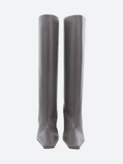 Acne Studios - Leather Heeled Boots in Dk Grey