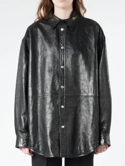 Acne Studios - Letar Shiny Nappa Leather Shirt Jacket
