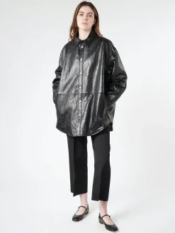 Acne Studios - Letar Shiny Nappa Leather Shirt Jacket
