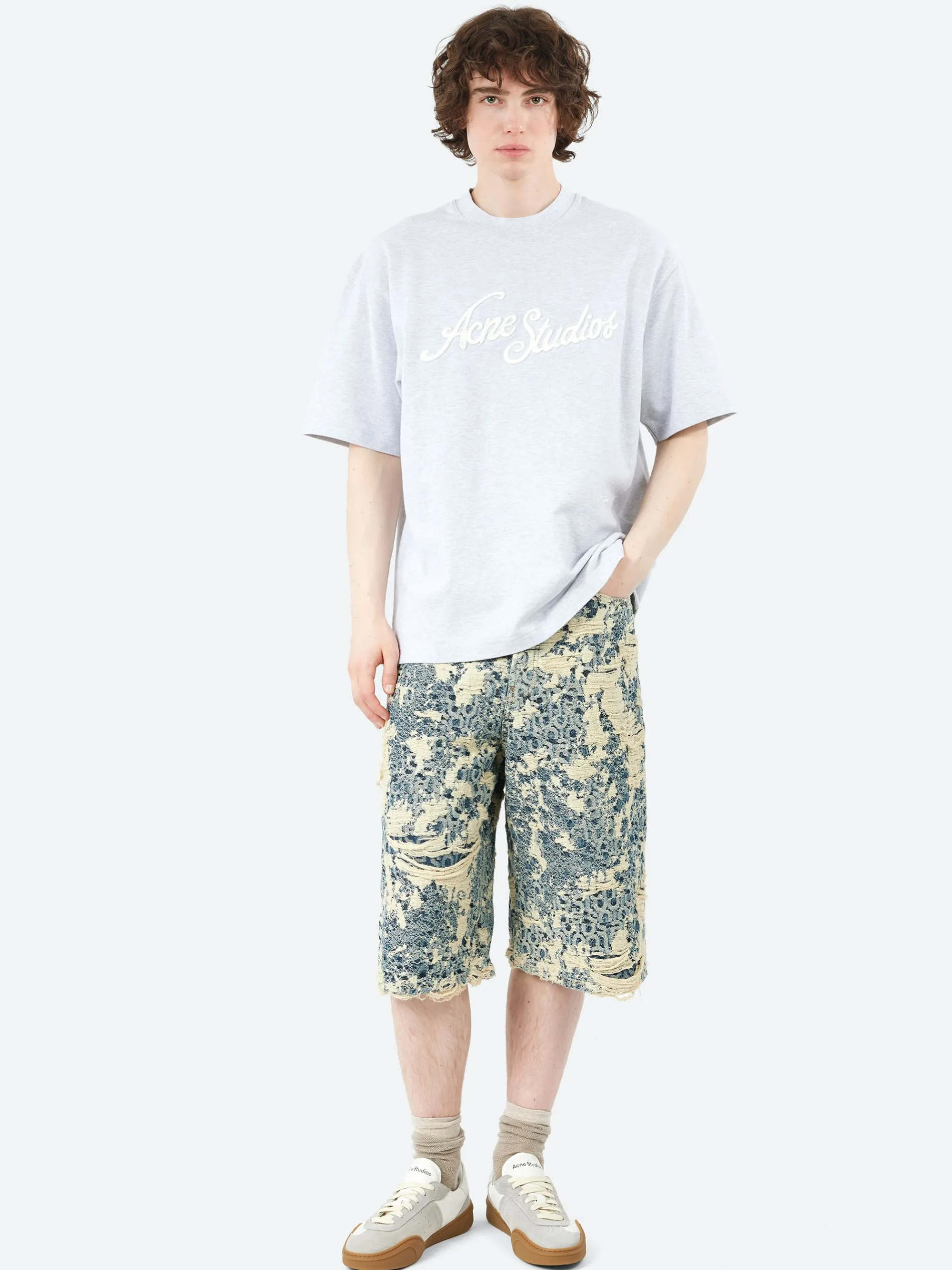 Acne Studios - Loose Fit Denim Short in Mid Blue