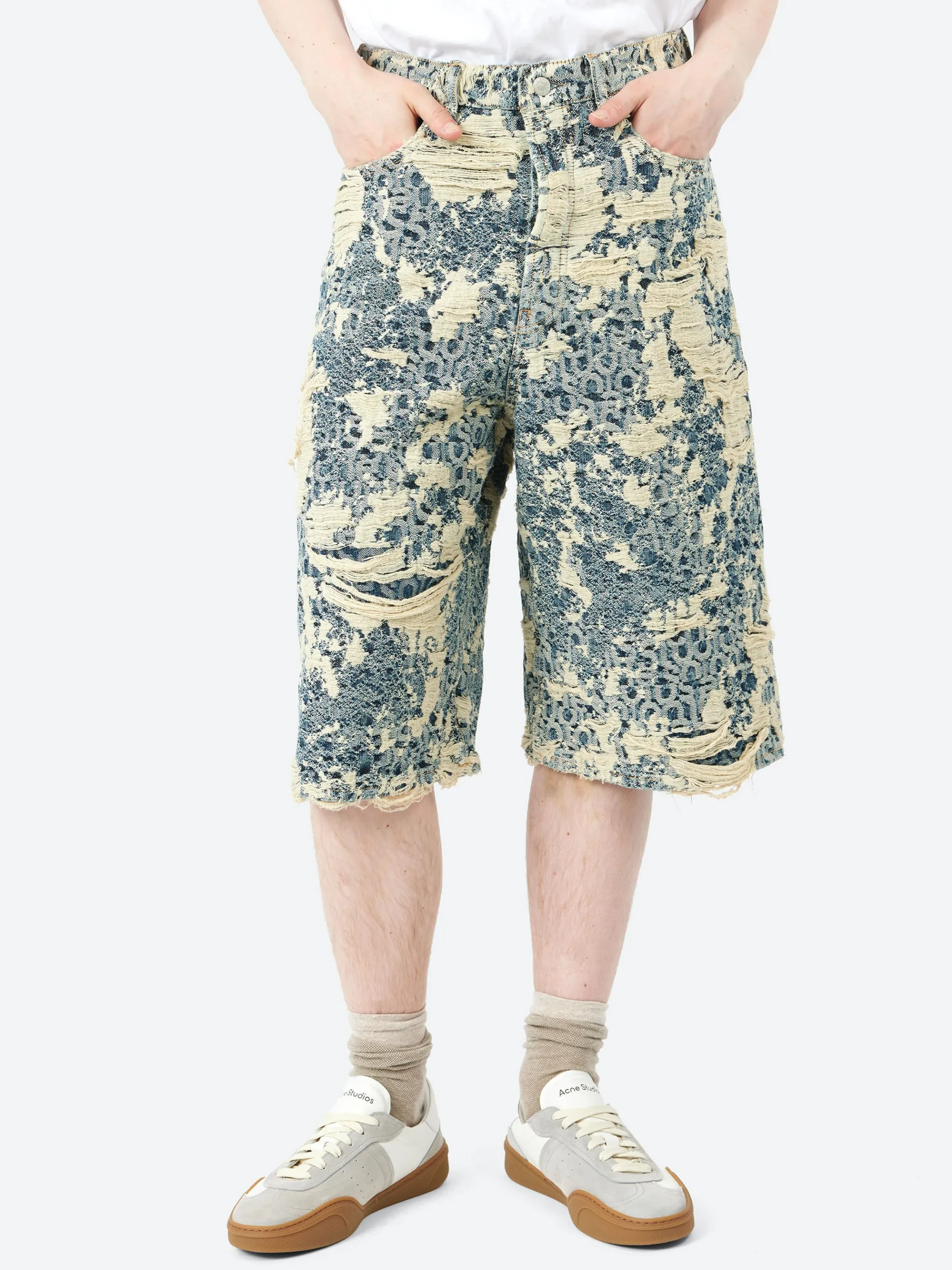 Acne Studios - Loose Fit Denim Short in Mid Blue