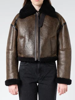 Acne Studios - New Lete Shearling Jacket in Dark Brown and Black