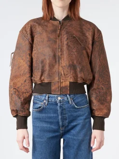 Acne Studios - New Lomber Vagabond Leather Bomber Jacket in Brown