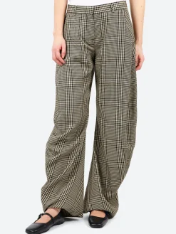 Acne Studios - Pevaya Steward Plaid Summer Tailored Trousers in Multi Brown