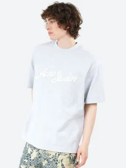 Acne Studios - Relaxed Fit Logo T-Shirt in Pale Grey Melange