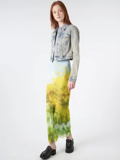 Acne Studios - Rose Monogram Denim Jacket in Blue/Beige