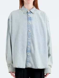 Acne Studios - Sedir U Soft Denim Bleach Button-Up Shirt in Indigo Blue