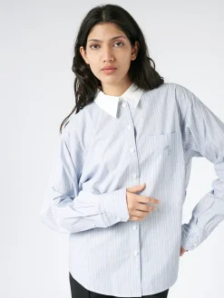 Acne Studios - Striped Cotton Shirt in Blue/White