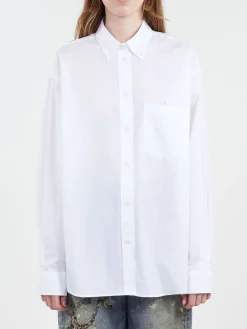 Acne Studios - Suleing Melange Cotton Poplin Button-Up Shirt in White