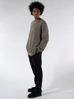 Acne Studios - V-Neck Wool Cashmere Jumper in Fox Grey