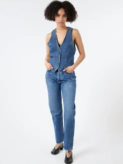 AGOLDE - Halter Vest in Ambition (Indigo)