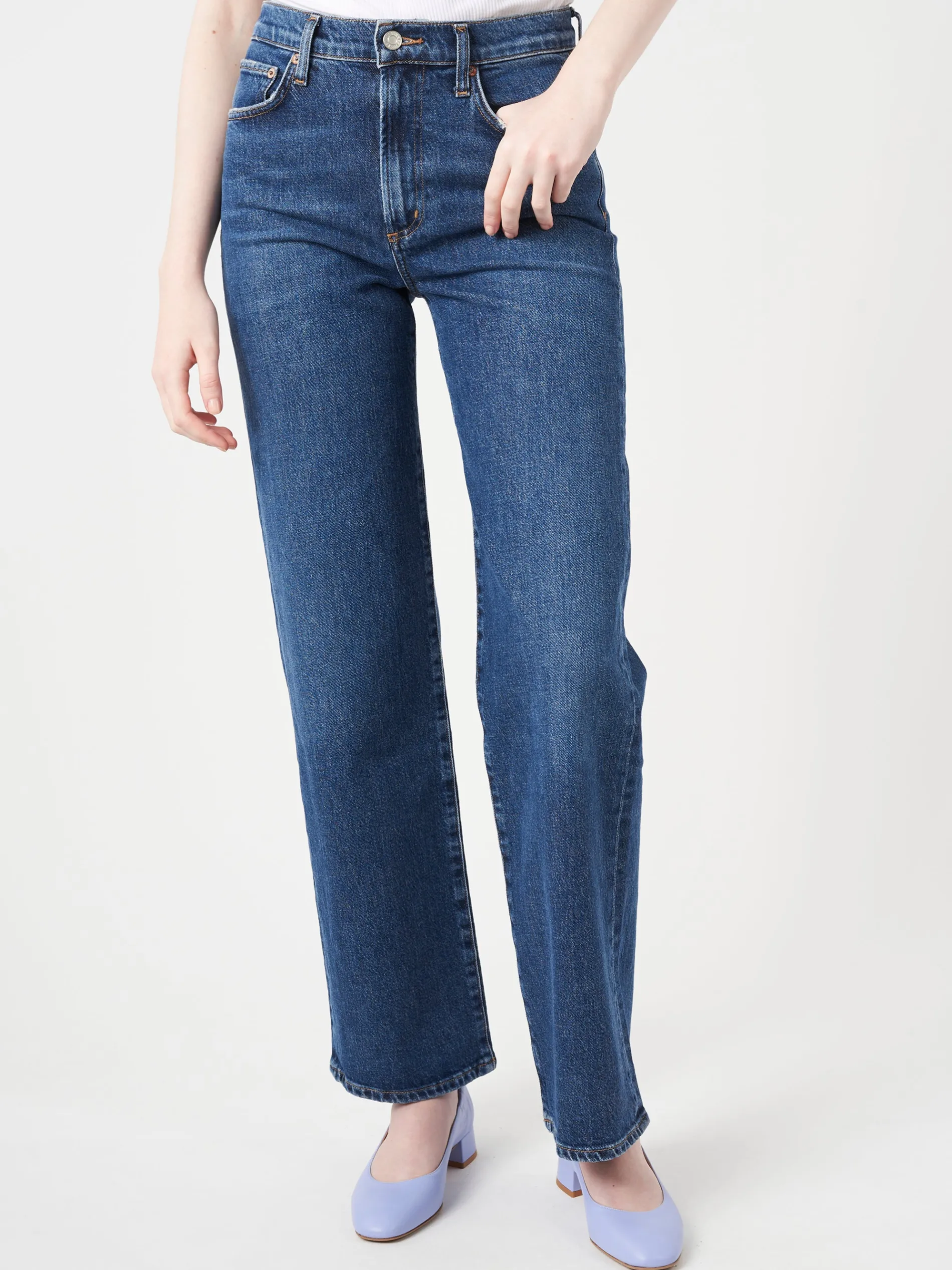 AGOLDE - Harper Straight Jean in Tempo (Saturated Deep Indigo)