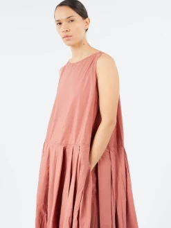 Album Di Famiglia - Pleated Sleeveless Dress TC in Coral